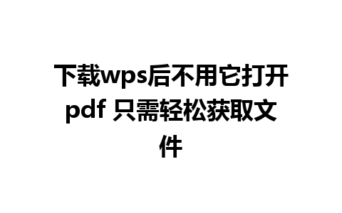 下载wps后不用它打开pdf 只需轻松获取文件