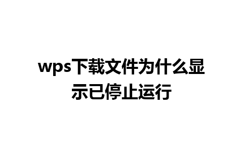 wps下载文件为什么显示已停止运行