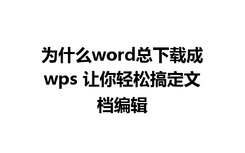 为什么word总下载成wps 让你轻松搞定文档编辑