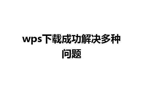 wps下载成功解决多种问题