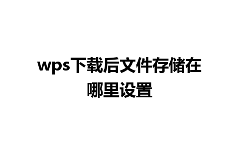 wps下载后文件存储在哪里设置  
