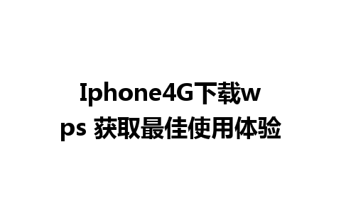 Iphone4G下载wps 获取最佳使用体验