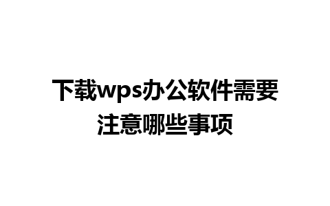 下载wps办公软件需要注意哪些事项