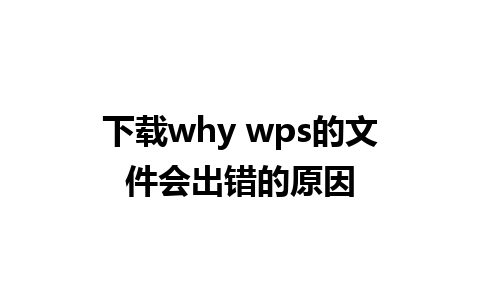 下载why wps的文件会出错的原因