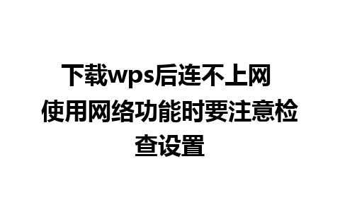 下载wps后连不上网 使用网络功能时要注意检查设置