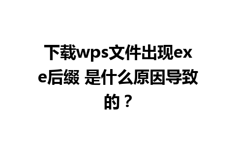 下载wps文件出现exe后缀 是什么原因导致的？