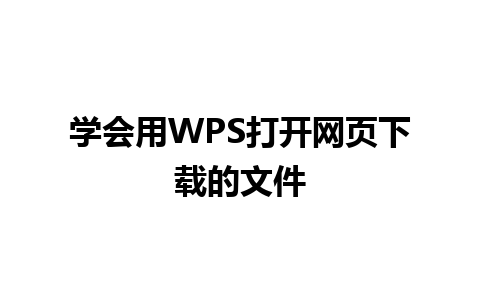 学会用WPS打开网页下载的文件