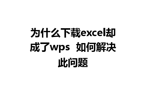 为什么下载excel却成了wps  如何解决此问题 