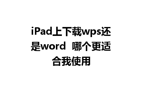 iPad上下载wps还是word  哪个更适合我使用