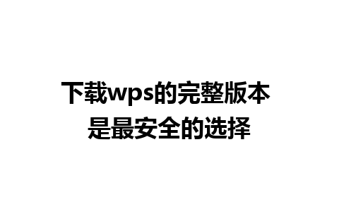 下载wps的完整版本 是最安全的选择