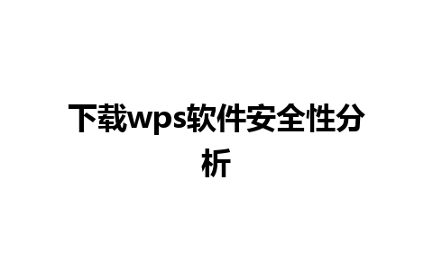 下载wps软件安全性分析