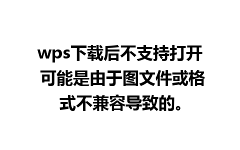 wps下载后不支持打开 可能是由于图文件或格式不兼容导致的。