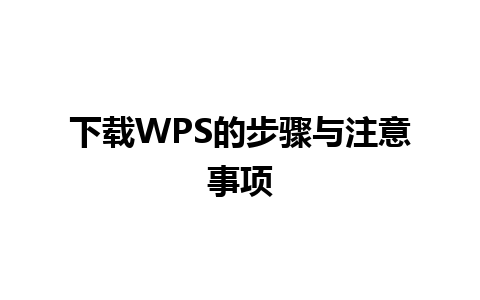 下载WPS的步骤与注意事项   
