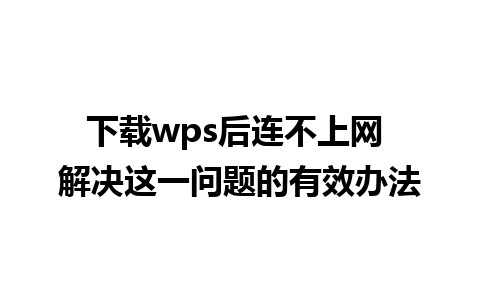 下载wps后连不上网 解决这一问题的有效办法  