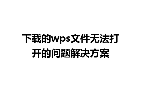 下载的wps文件无法打开的问题解决方案