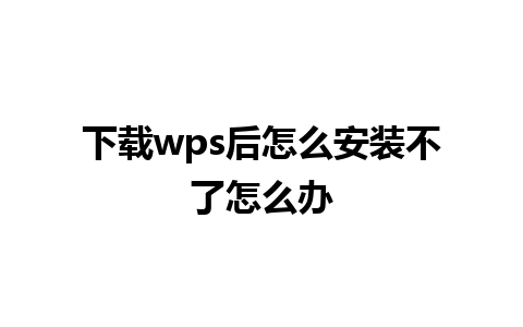 下载wps后怎么安装不了怎么办 