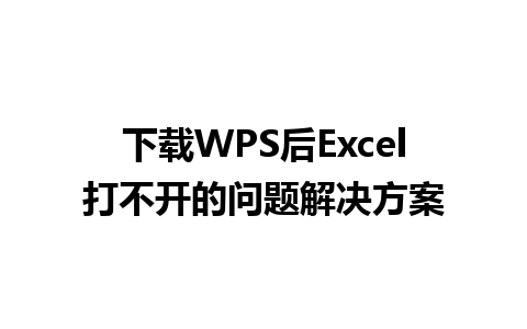 下载WPS后Excel打不开的问题解决方案