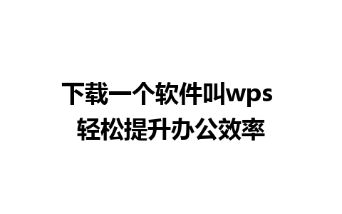 下载一个软件叫wps 轻松提升办公效率