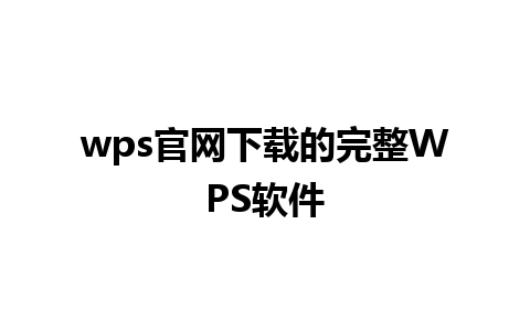 wps官网下载的完整WPS软件