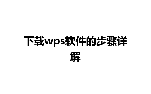 下载wps软件的步骤详解