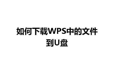 如何下载WPS中的文件到U盘