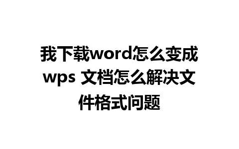 我下载word怎么变成wps 文档怎么解决文件格式问题