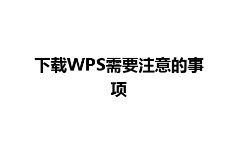 下载WPS需要注意的事项