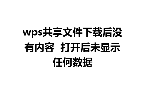 wps共享文件下载后没有内容  打开后未显示任何数据