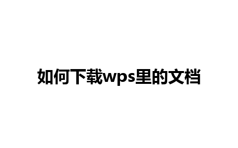 如何下载wps里的文档