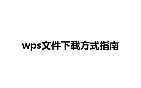 wps文件下载方式指南