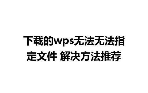 下载的wps无法无法指定文件 解决方法推荐