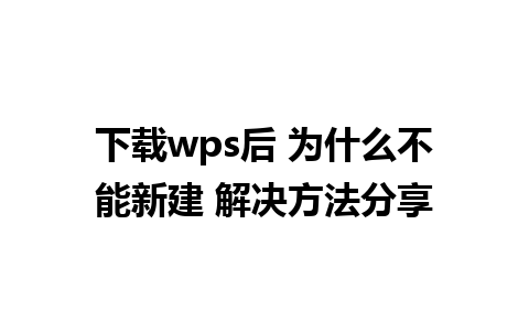 下载wps后 为什么不能新建 解决方法分享