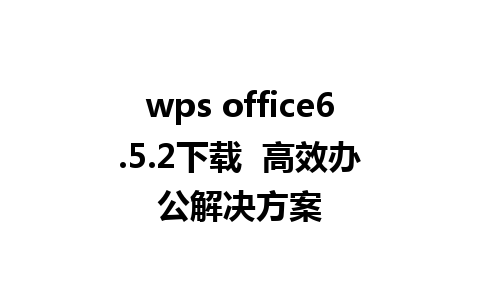 wps office6.5.2下载  高效办公解决方案