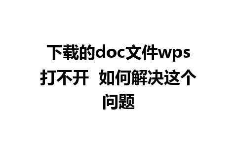 下载的doc文件wps打不开  如何解决这个问题