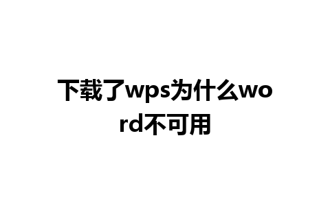 下载了wps为什么word不可用 