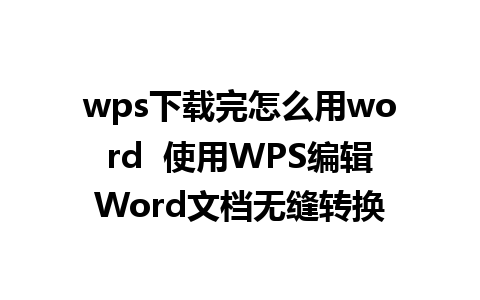 wps下载完怎么用word  使用WPS编辑Word文档无缝转换