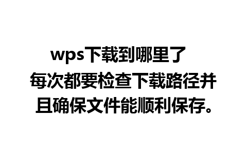 wps下载到哪里了  每次都要检查下载路径并且确保文件能顺利保存。