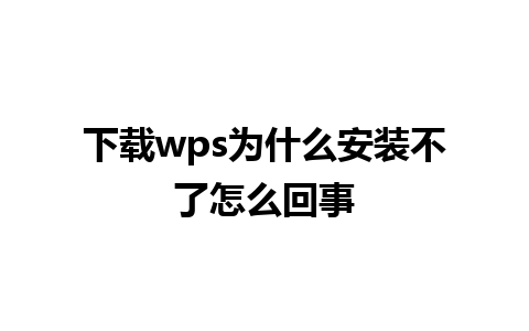 下载wps为什么安装不了怎么回事