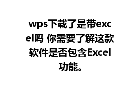 wps下载了是带excel吗 你需要了解这款软件是否包含Excel功能。