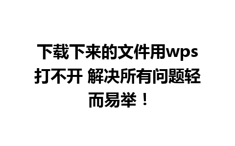 下载下来的文件用wps打不开 解决所有问题轻而易举！