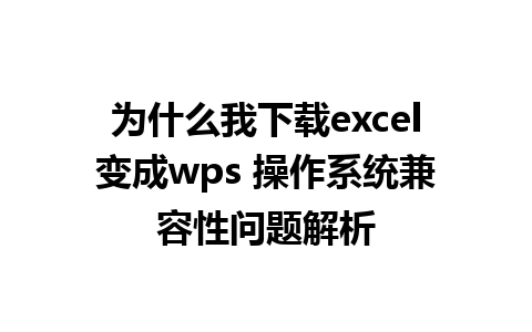 为什么我下载excel变成wps 操作系统兼容性问题解析