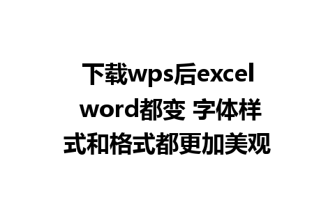 下载wps后excel word都变 字体样式和格式都更加美观