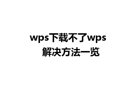 wps下载不了wps  解决方法一览