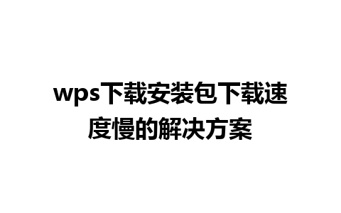 wps下载安装包下载速度慢的解决方案