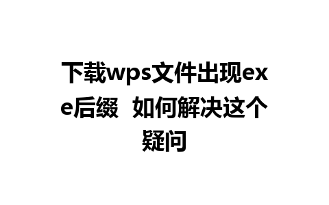 下载wps文件出现exe后缀  如何解决这个疑问