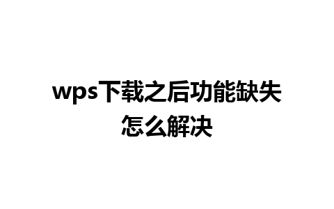 wps下载之后功能缺失怎么解决