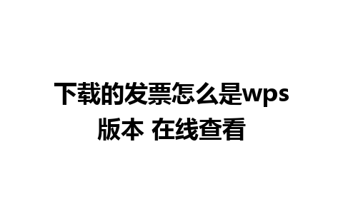 下载的发票怎么是wps版本 在线查看