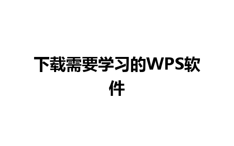 下载需要学习的WPS软件