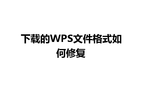 下载的WPS文件格式如何修复