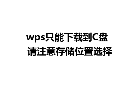 wps只能下载到C盘  请注意存储位置选择